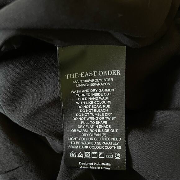 The East Order Ami Mini Floral Dress Ditsy Ruffle Black Blue Cottagecore XS - Picture 13 of 13